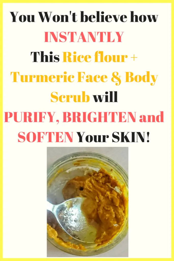 Rice flour and turmeric mask benefits